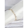 CM 14K Gold Renk Kalın Ataç Zincir Model Kadın Bileklik