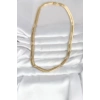 CM 14K Gold Renk Kalın Yassı Yılan Zincir Model 45 cm Kadın Kolye