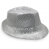 Disko  Gümüş Payetli Fötr Şapka Yetişkin Boy