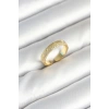 Gold Renk Şerit Zirkon Taşlı Kadın Yüzük