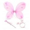 Pembe Kelebek Kız Seti – 50 Cm Kelebek Kanadı, Taç Ve Asa