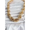 Pirinç Gold Renk Sarmal Halat Model Kadın Kolye
