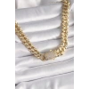 Pirinç Gold Renk VIP Exclusive Seri Gurmet Model Kadın Kolye