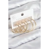 Pirinç Halka Model Gold Renk Kadın Set Küpe