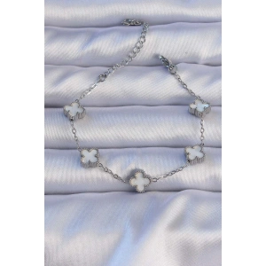 316L Çelik Gümüş Renk Sedefli Baby Boy Yonca Model Bileklik