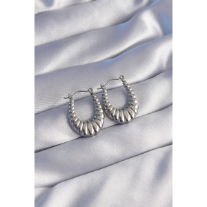 316L Çelik Gümüş Renk Uzun Baklava Görünümlü Küpe