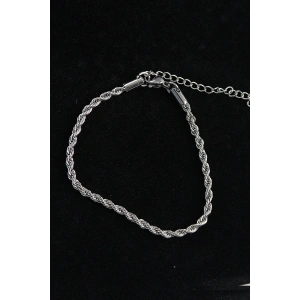 316L Çelik Halat Model Gümüş Renk Erkek Bileklik