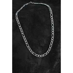 316L Çelik Kalın Figaro Zincir Model Gümüş Renk Erkek Kolye