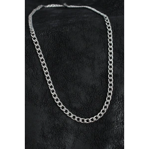 316L Çelik Kalın Klasik Zincir Model Gümüş Renk Erkek Kolye