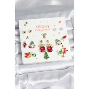 8 Çift Yılbaşı Temalı Kadın Küpe