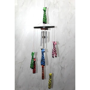 Ahşap Zürafali Rüzgar Çani Sayang:3