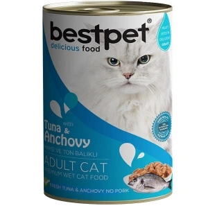Bestpet Ton Balıklı ve Hamsili Gravy Yetişkin Konserve Kedi Maması 1 Adet 400 Gr