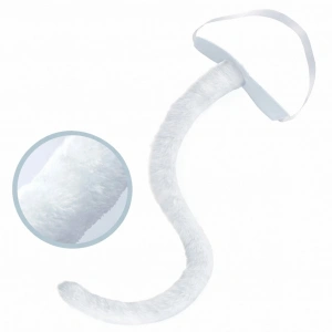 Beyaz Peluş Kuyruk Şekil Verilebilir 70 Cm