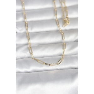 CM 14K Gold Renk Ataç Zincirli Model 60 cm Kadın Kolye