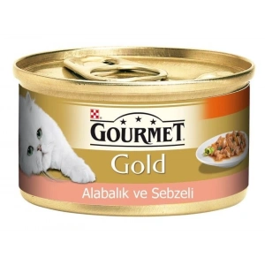Gourmet Gold Alabalık ve Sebzeli Yetişkin Konserve Kedi Maması 1 Adet 85 Gr