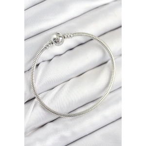 Pirinç Charm Topcuk Model Gümüş Renk Kadın Bileklik