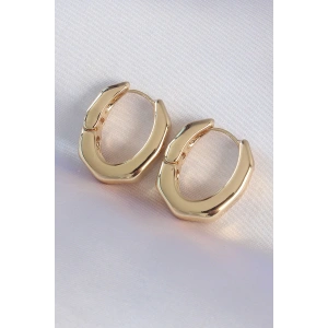 Pirinç Gold Renk Kalın Kemik Model Küpe