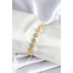 Pirinç Gold Renk Yıldız Model Kadın Bileklik