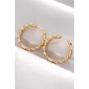 Pirinç Gold Renk Zincir Model Halka Küpe