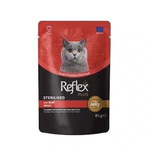 Reflex Plus Jöle İçinde Biftekli Pouch Kısırlaştırılmış Konserve Kedi Maması 1 Adet 85 Gr