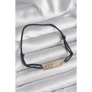 Siyah Renk İpli Asansör Gold Messika Model Kadın Bileklik