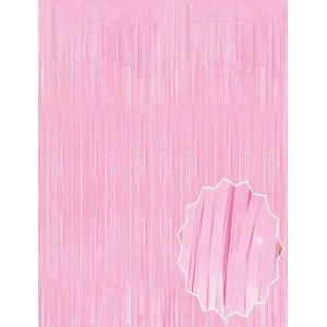 Soft Pembe Püsküllü Kapı Perdesi - Parti, Baby Shower, Cinsiyet Partisi 1x2 M