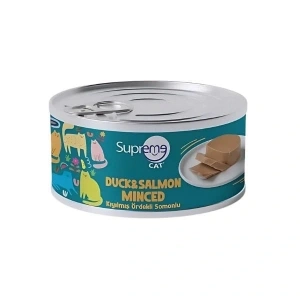 Supreme Cat Kıyılmış Ördekli ve Somonlu Yetişkin Konserve Kedi Maması 1 Adet 85 Gr