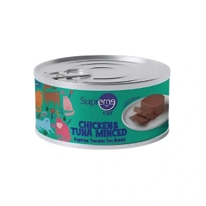 Supreme Cat Kıyılmış Tavuklu ve Ton Balıklı Yetişkin Konserve Kedi Maması 1 Adet 85 Gr