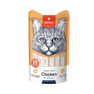 Wanpy Tavuklu ve Yengeçli Sıvı Kedi Ödülü 1 Adet 25x14 Gr