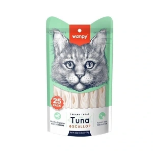 Wanpy Ton Balıklı ve Deniz Taraklı Sıvı Kedi Ödülü 1 Adet 25x14 Gr