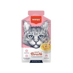 Wanpy Ton Balıklı ve Karidesli Tahılsız Kedi Çorbası 1 Adet 50 Gr