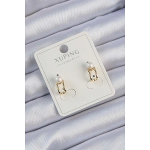 Xuping Gold Renk İnci Taşlı Halka Küpe