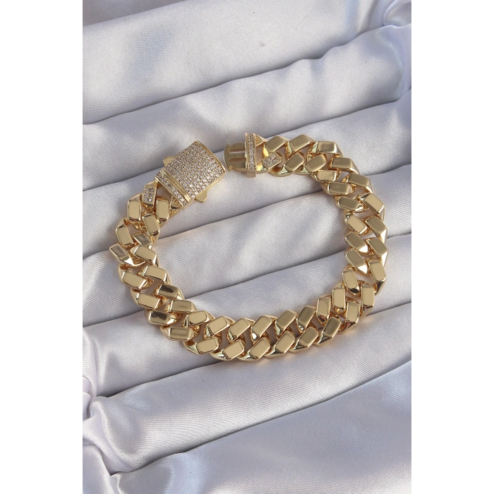 Vip Seri Gurmet Zirkon Taşlı Gold Renk Bileklik