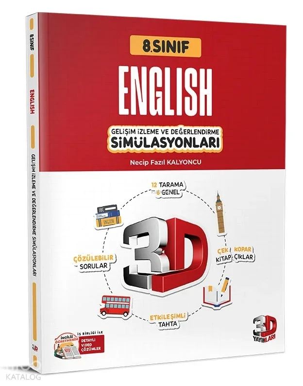 3D 8. Sınıf İngilizce Gelişim İzleme Değerlendirme Simülasyonları