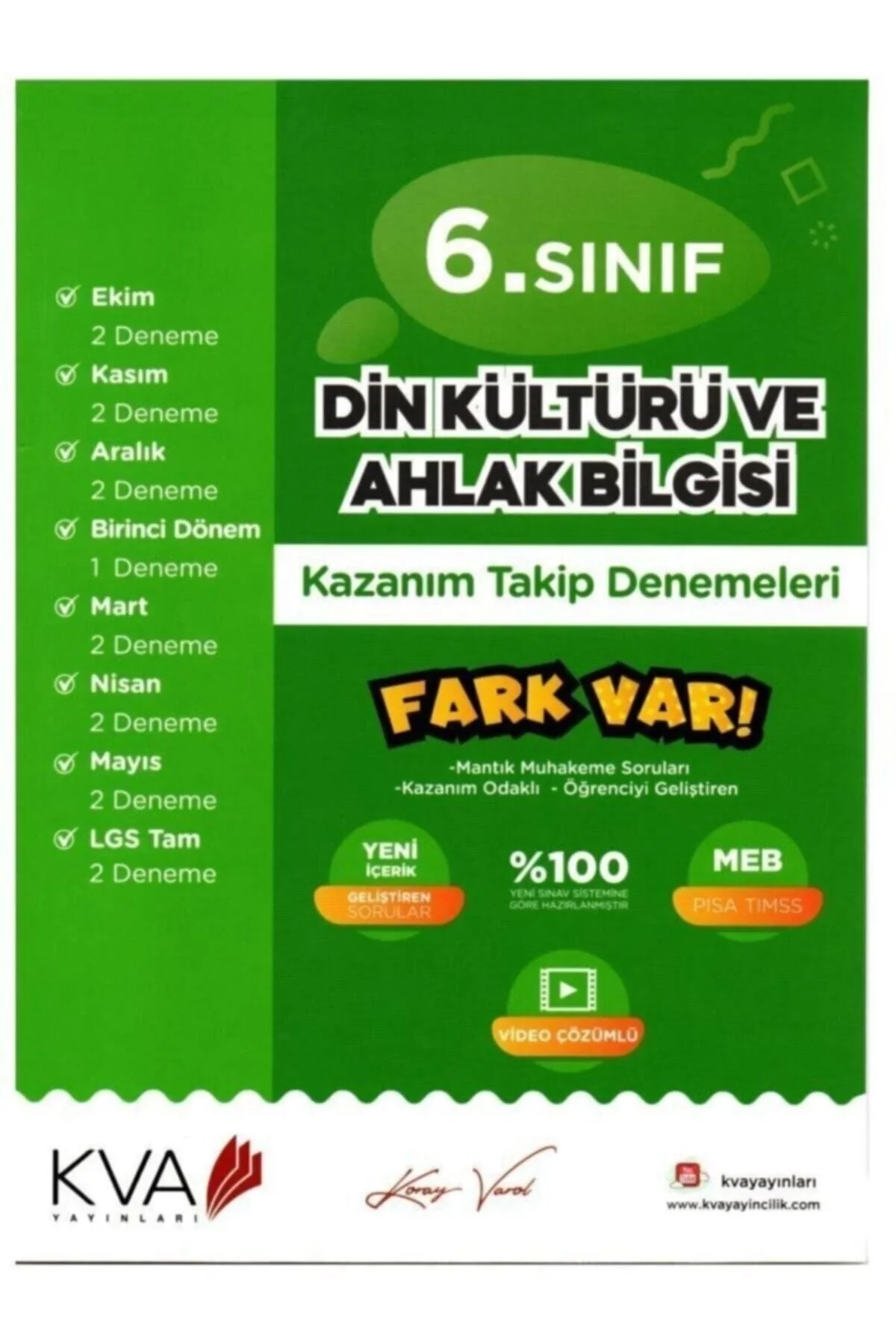 Kva 6.Sınıf Din Kültürü Kazanım Takip Denemeleri Koray Varol Akademi
