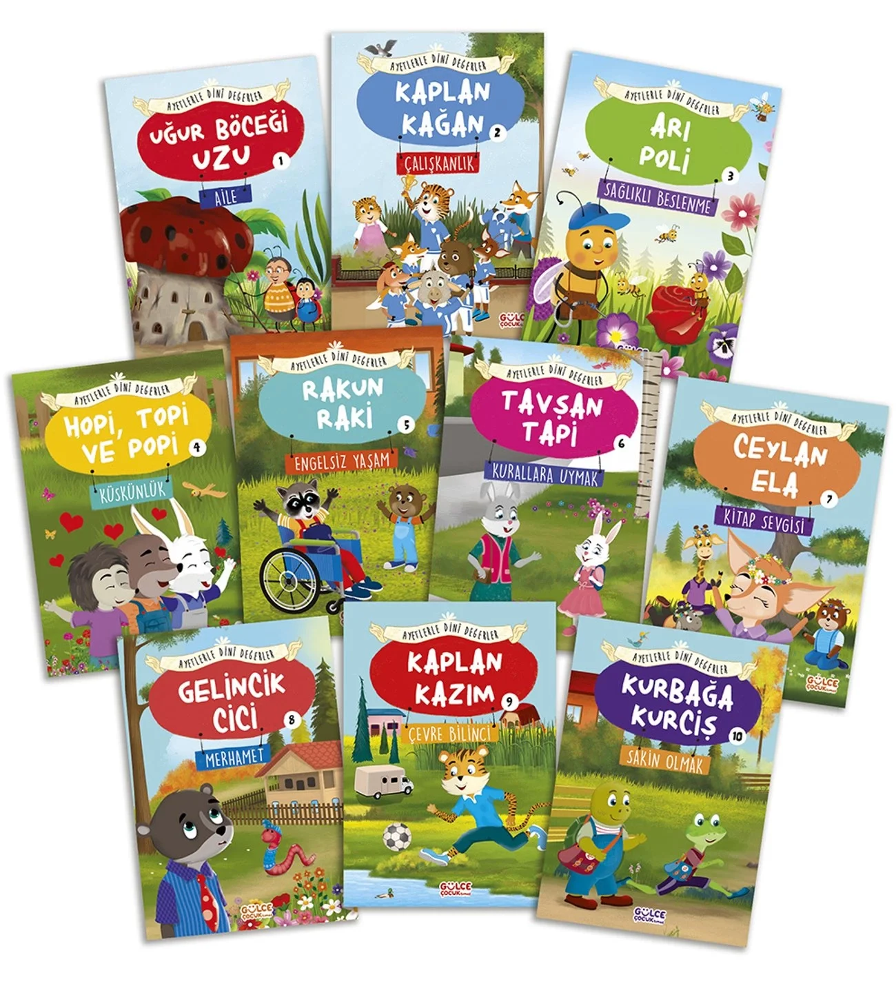 Ayetlerle Dini Değerler 10 Kitap Set Mini Boy Gülce Çocuk