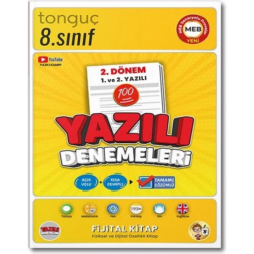 Tonguç 8.Sınıf 2.Dönem Yazılı Denemeleri Fijital Kitap