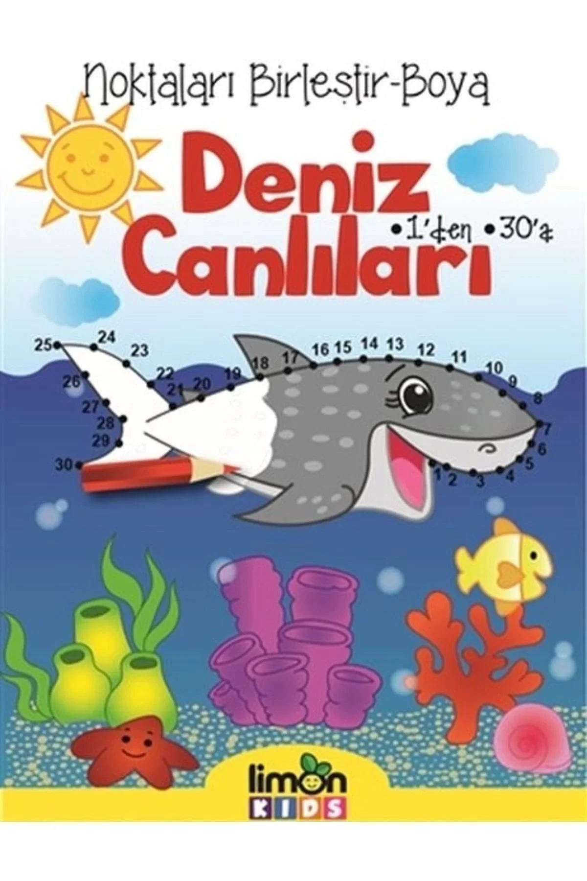 Deniz Canlıları Noktaları Birleştir Boya Limon Kids