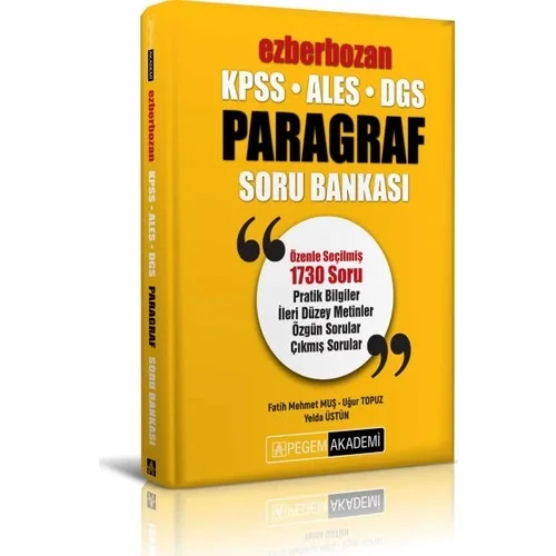 Pegem Kpss Ales Dgs Ezberbozan Paragraf Soru Bankası