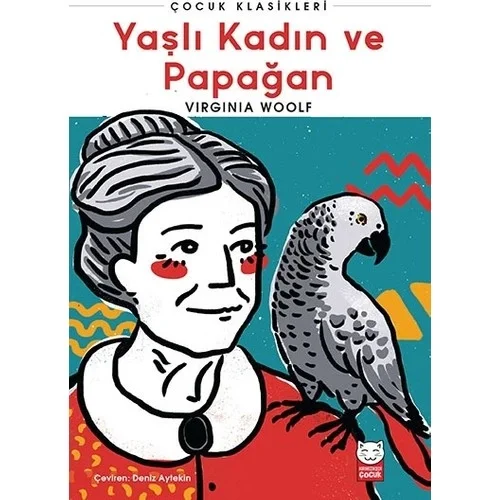 Yaşlı Kadın Ve Papağan Kırmızı Kedi