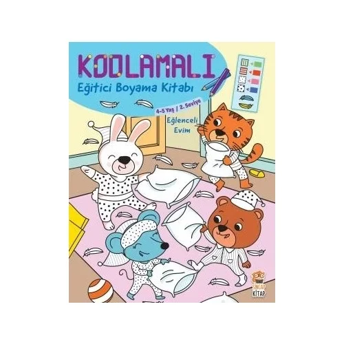 Kodlamalı Eğitici Boyama Eğlenceli Evim 4-5 Yaş Seviye 2 Sincap Kitap
