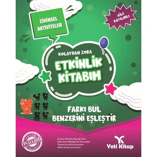 Kolaydan Zora Farkı Bul Benzerini Eşleştir Yeti Kitap