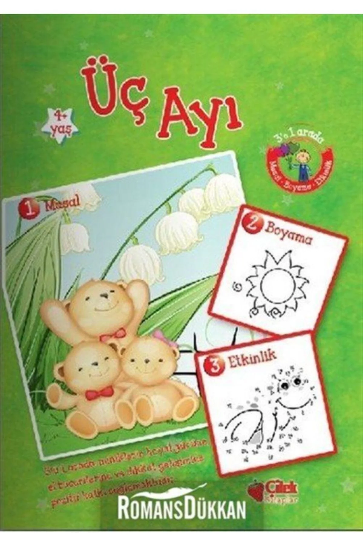 Üç Ayı Masal Boyama Etkinlik Üçü Birarada Mikro Kitap-Çilek Kitap
