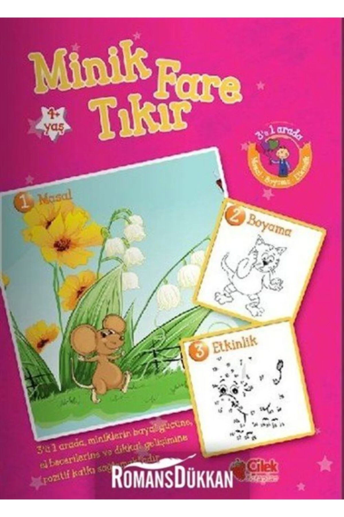 Çekirge İle Karınca Masal Boyama Etkinlik Üçü Birarada Mikro Kitap-Çilek Kitap