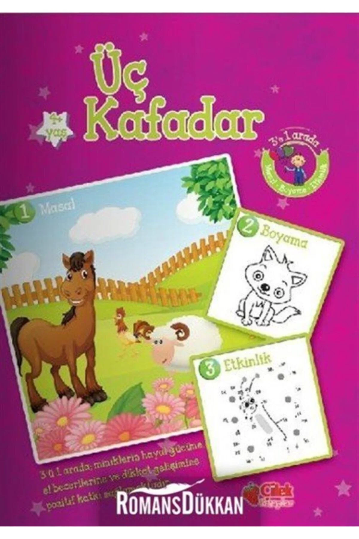 Yeşil Tavuk İle Pamuk Masal Boyama Etkinlik Üçü Birarada Mikro Kitap-Çilek Kitap