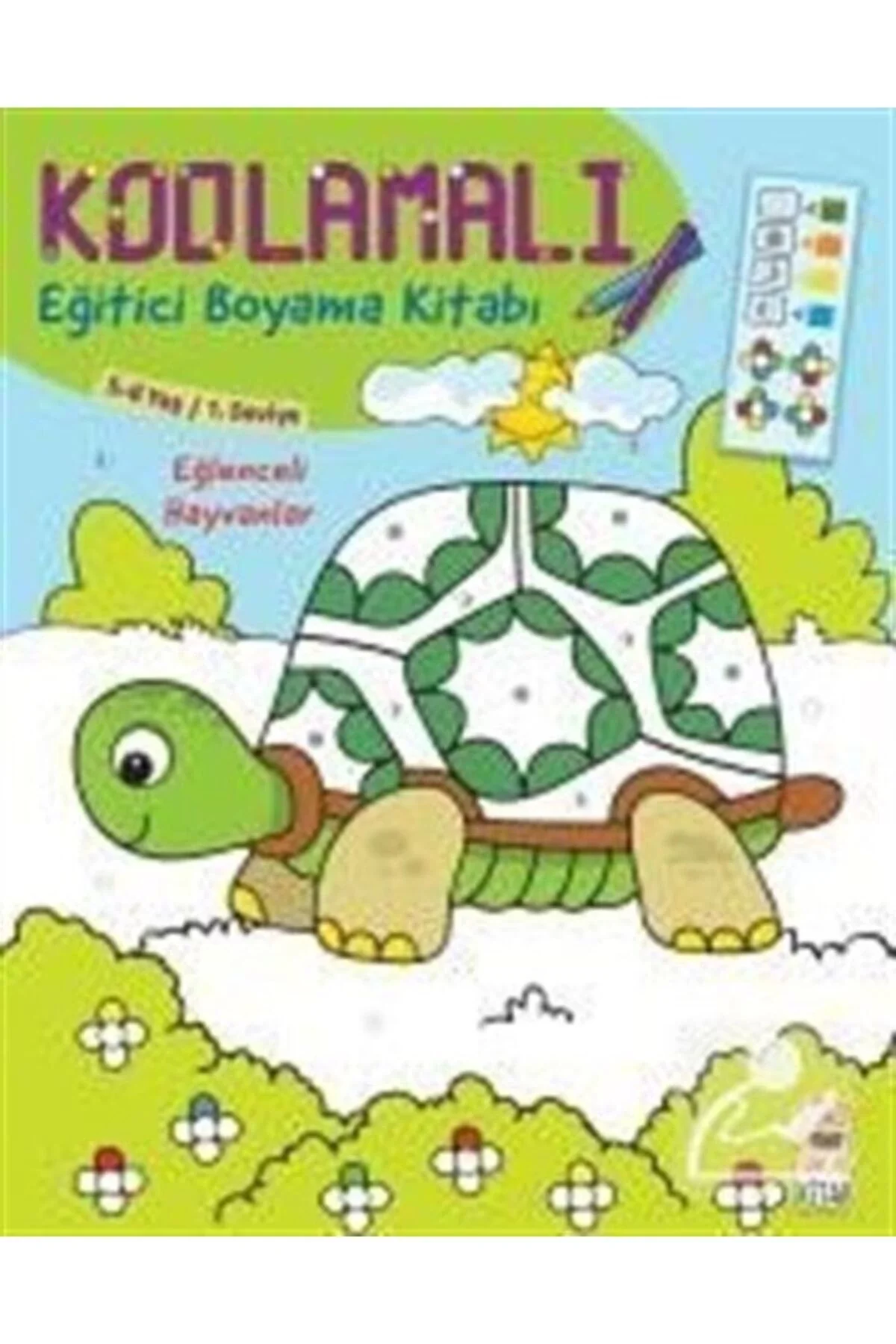 Kodlamalı Eğitici Boyama Eğlenceli Hayvanlar 5-6 Yaş Seviye 1 Sincap Kitap