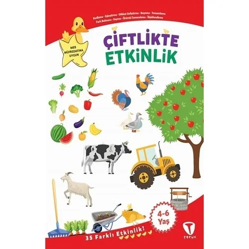 Çiftlikte 35 Etkinlik 4-6 Yaş Kodlama Dikkat Geliştirme Örüntü Turkuvaz