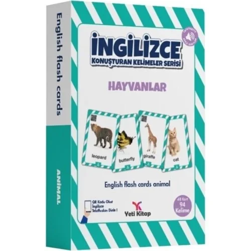 İngilizce Hayvanlar Kelime Kartları Yeti Kitap