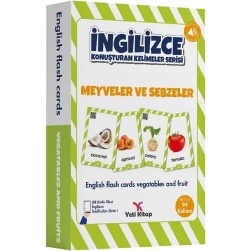 İngilizce Meyveler Sebzeler Kelime Kartları Yeti Kitap