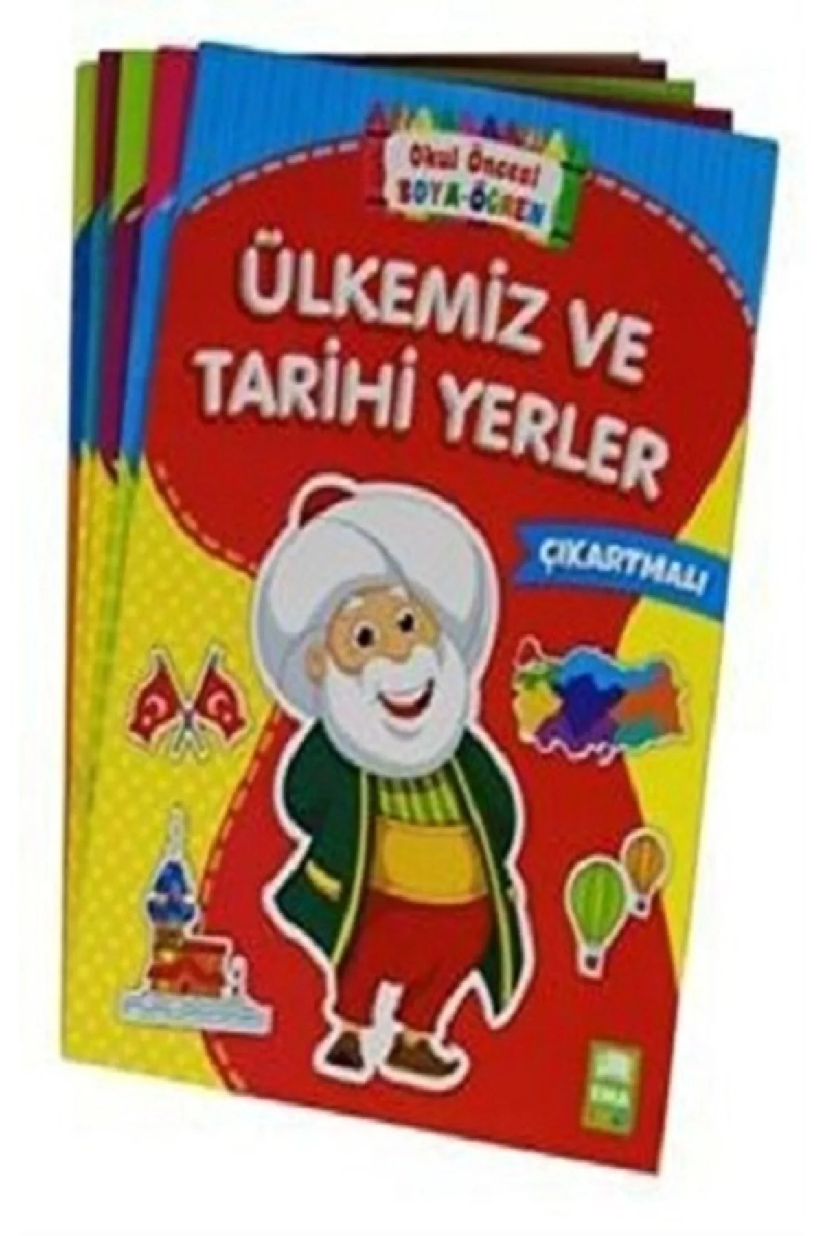 Okul Öncesi Boya Öğren Serisi Çıkartmalı Boyama Kitabı Ema Çocuk